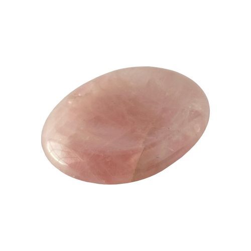 Polished rose quartz worry stone for emotional healing & self love